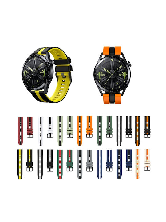 Amazfit GTR 2e 22mm Zweifarbiges Sportliches Silikon Armband Für Uhr Grau+Schwarz