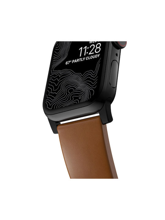 Nomad Modern Λουράκι Δερμάτινο Brown Black (Apple Watch 44/45/46mm/Ultra 49mm)