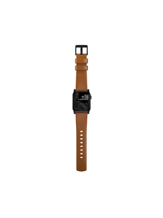 Nomad Modern Λουράκι Δερμάτινο Brown Black (Apple Watch 44/45/46mm/Ultra 49mm)