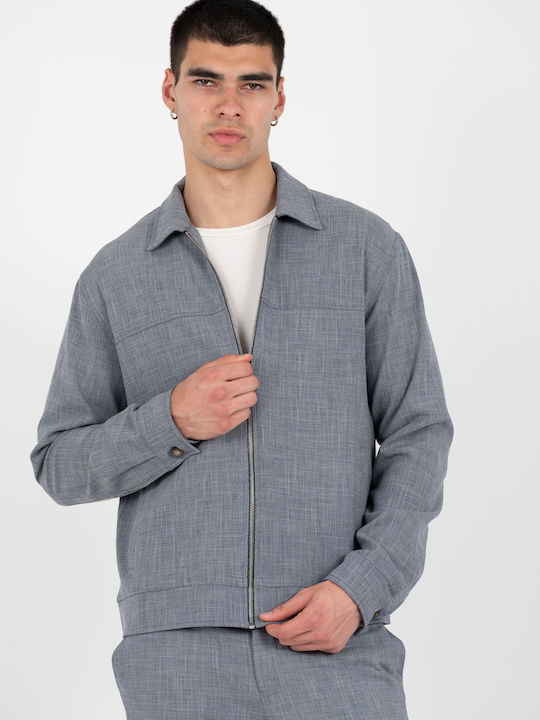 Long Sleeve Overshirt Indigo Blue