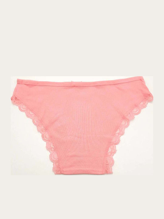 Women's Slip with Lace Coral