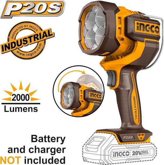 Ingco Battery Jobsite Light LED IP20 with Brightness up to 2000lm