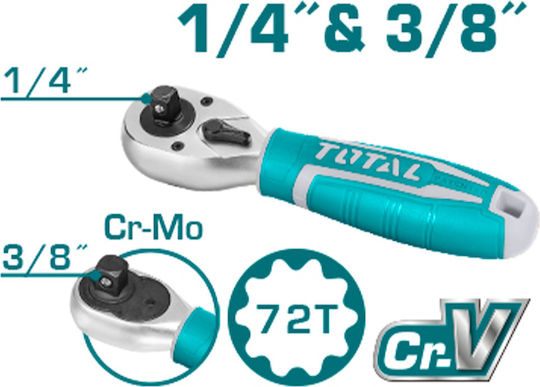 Total Double Ratchet 1/4" / 3/8" 14cm with 72 Blades