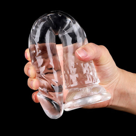 Kinksters Realistic Dildo with Scrotum Transparent
