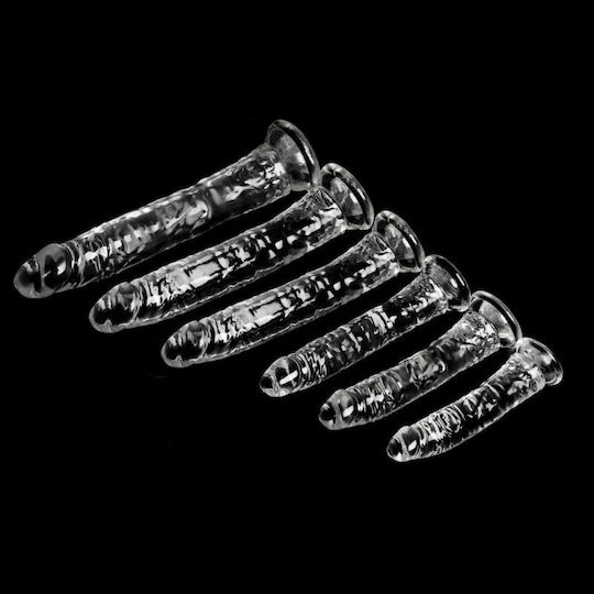 Kinksters Realistic Dildo with Scrotum and Suction Cup Transparent
