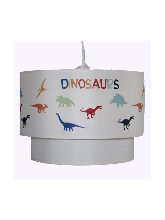 Homeplus Kids Fabric Single Ceiling Light E27 White 30x21cm