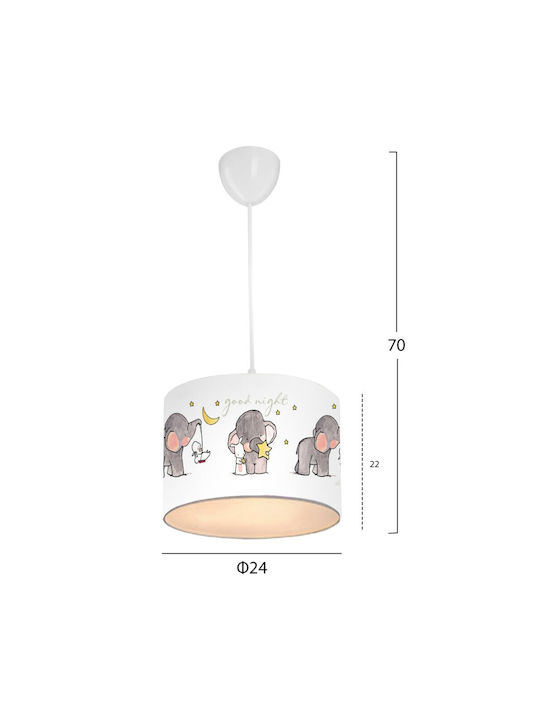 HomeMarkt Elephant Einfaches Licht Kinderdeckenleuchte Deckenleuchte 60W Weiß 24x22cm