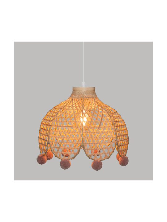 Atmosphera Kids Wooden Single Ceiling Light E27 Suspension Beige 40W