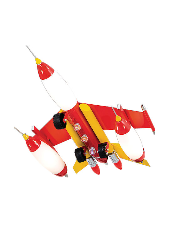 ARlight Kids Glass Chandelier Ceiling Light E14 War Plane Colorful 40W 66cm