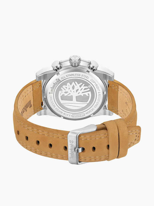 Timberland Ανδρικό Ρολόι 45mm Μπαταρίας με Μπεζ Καουτσούκ Λουράκι