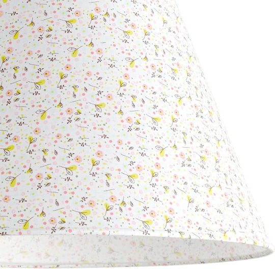 Veis Kids Fabric Single Ceiling Light E27 Alkyone Vintage Floral Spring 60W