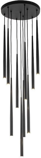 TK Lighting Piano Κρεμαστό Φωτιστικό Καφέ για 10 Λαμπτήρες G9 35x140εκ.