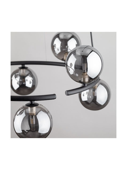 TK Lighting Κρεμαστό Φωτιστικό Μαύρο για 8 Λαμπτήρες G9 62x62x140εκ.