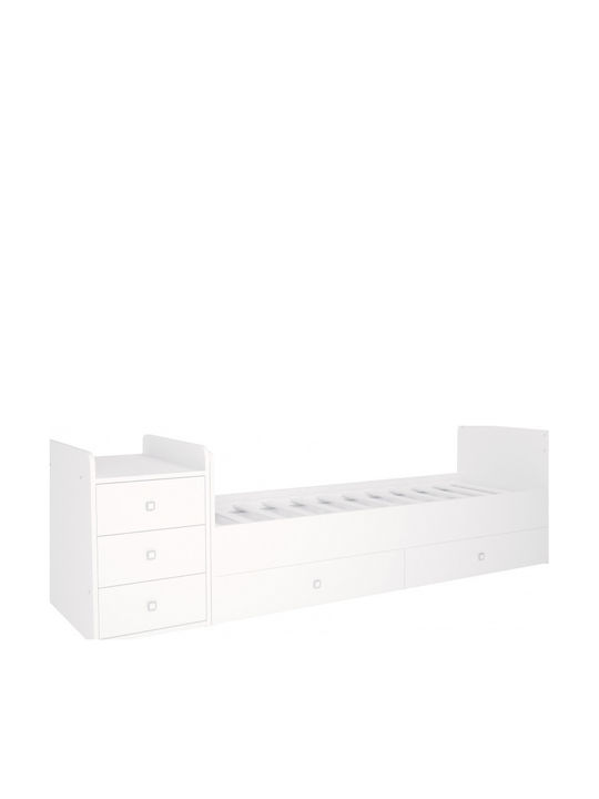 Polini Kids Κούνια Πολυμορφική Simple 1100 White για Στρώμα 60x120cm