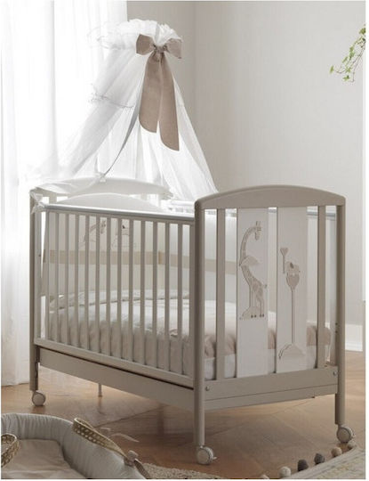 Pali Savana Bianco/Tortora Crib With Wheels