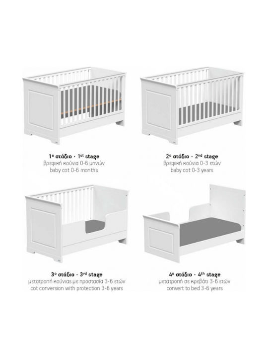 Casababy York White Crib With Mattress