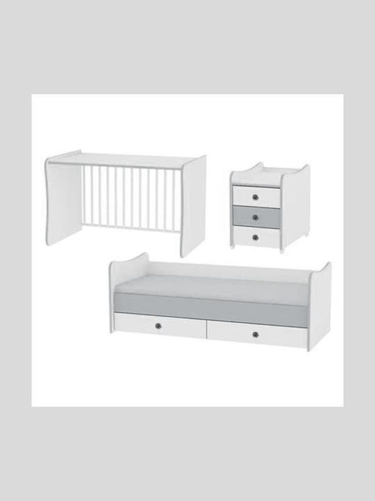 Lorelli Бебешко Креватче Maxi Plus Бяло кафе за Матрак 62x110см