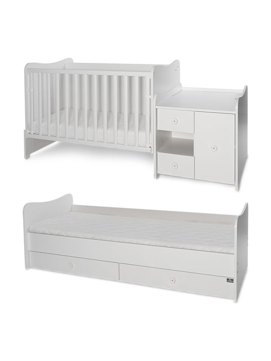 Lorelli Convertible Baby Crib Minimax White with Mattress 60x120cm