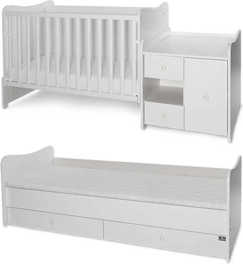 Lorelli Πολυμορφική Κούνια Minimax White/Coffee με Συρτάρι