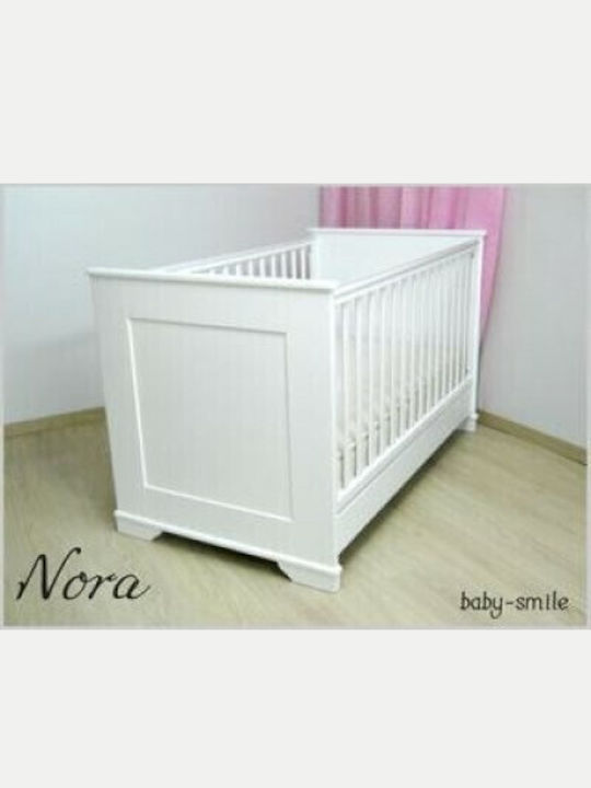 Baby Smile Pătuț Bebeluși Nora Alb pentru Saltea 70x140cm