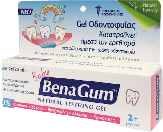 Wellcon Benagum Natural Teething Gel Gum Relief Product 20ml 2m+ 1pcs