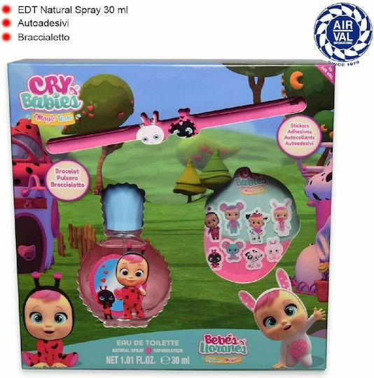 Air-Val International Cry Babies Set Copii Eau de Toilette cu Brățară și 10 autocolante 30ml