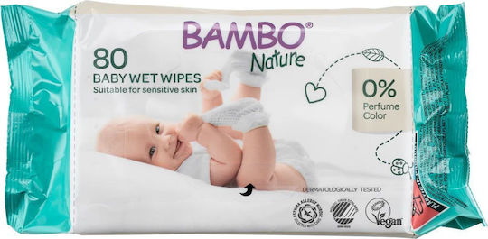 Bambo Nature Бебешки кърпички без аромат 80бр