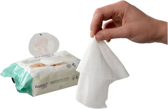 Bambo Nature Бебешки кърпички без аромат 80бр