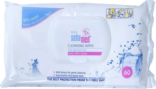 Sebamed Baby Reinigungstücher Μωρομάντηλα mit 99% Wasser 60 Stück