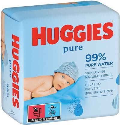 Huggies Pure Μωρομάντηλα με 99% Νερό 3x56τμχ