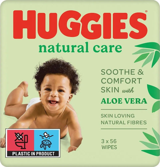 Huggies Natural Care Șervețele Umede pentru Bebeluși 3x56buc