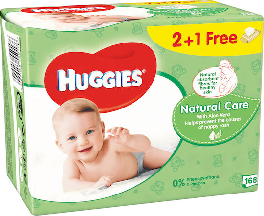 Huggies Natural Care Șervețele Umede pentru Bebeluși 3x56buc