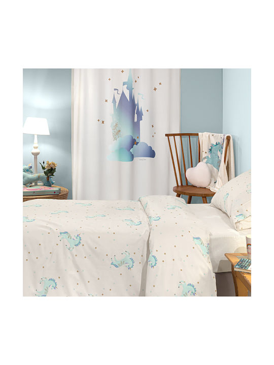 Saint Clair Set Kids Duvet Cover Single with Pillowcase Cotton Aqua 160x220cm