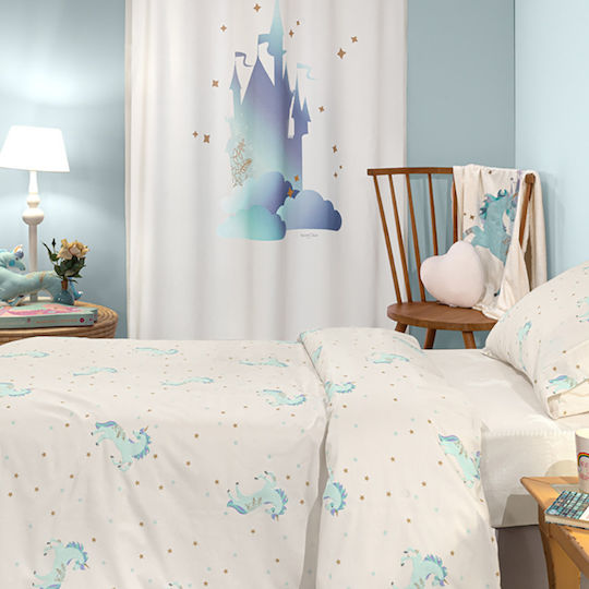 Saint Clair Set Kids Duvet Cover Single with Pillowcase Cotton Aqua 160x220cm