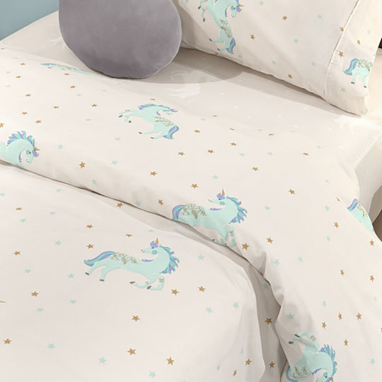 Saint Clair Set Kids Duvet Cover Single with Pillowcase Cotton Aqua 160x220cm