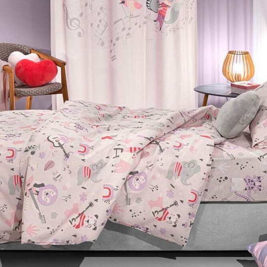 Saint Clair Set Kids Duvet Cover Single with Pillowcase Cotton Lilac 165x225cm