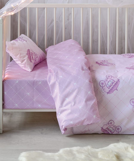 Kentia Tiara Set Kids Duvet Cover Single with Pillowcase Pink 160x240cm