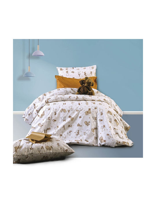 SB Home Alphabet Детски Плик за Завивка Единичен Памучен Beige 160x240бр