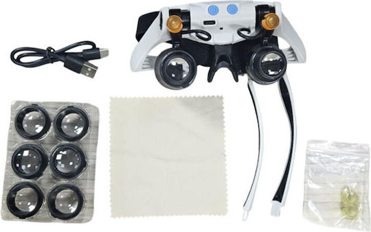 Magnifying Safety Glasses LED Lighting & Interchangeable Lenses – Glasses Watch Repair Magnifier LED Lamps