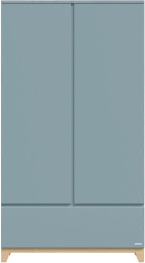 Zoom Δίφυλλη Ντουλάπα με 1 Συρτάρι Μπλε 101x54x183cm