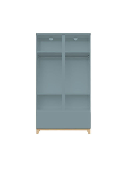 Zoom Δίφυλλη Ντουλάπα με 1 Συρτάρι Μπλε 101x54x183cm