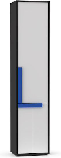 Alex Kinderkleiderschrank Graphit-Weiß 44x36x194cm