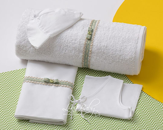 Lina Baby Set Christening Oilcloths White 2 Pieces