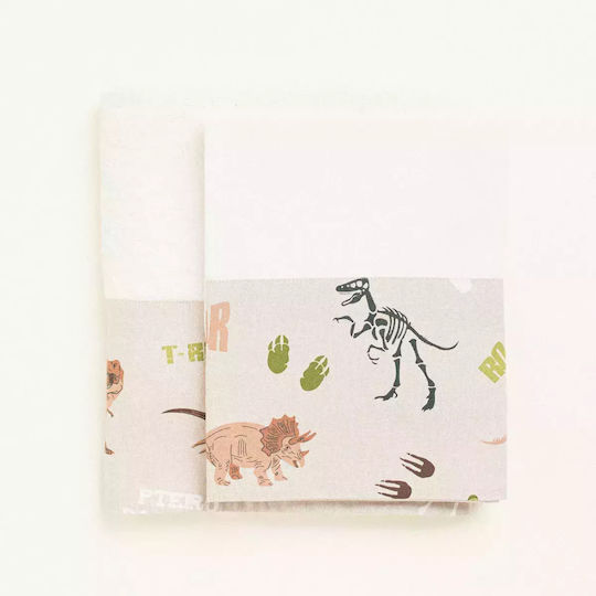 Beauty Home Set Christening Oilcloths Dinosaur Beige 3 Pieces