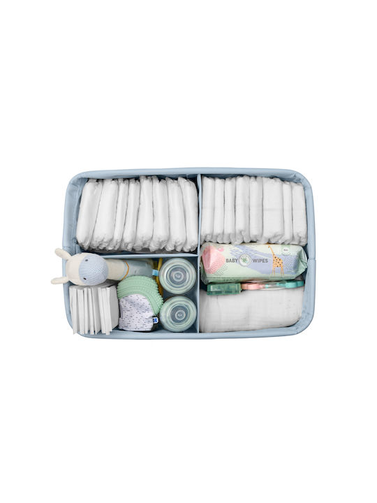 Kikka Boo Stripy Friends Nursery Storage Basket Light Blue