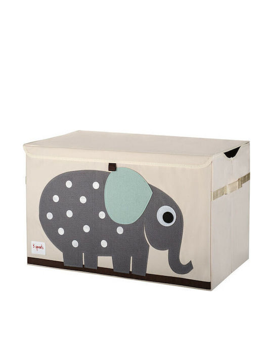 3 Sprouts Children's Folding Storage Box made of Fabric Elephant Gray 61x37x38cm 1pcs