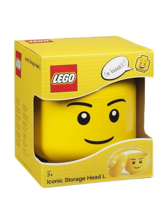 LEGO Children's Storage Box made of Plastic Head Yellow 24x24x27cm 1pcs