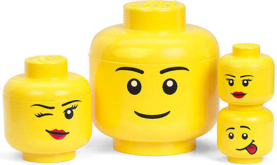LEGO Children's Storage Box made of Plastic Head Yellow 24x24x27cm 1pcs