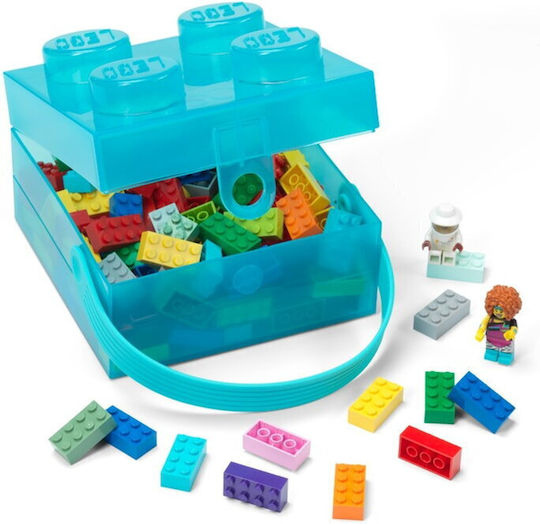 LEGO Kinder Aufbewahrungsbox aus Kunststoff Hellblau 16x16x11cm 1Stück