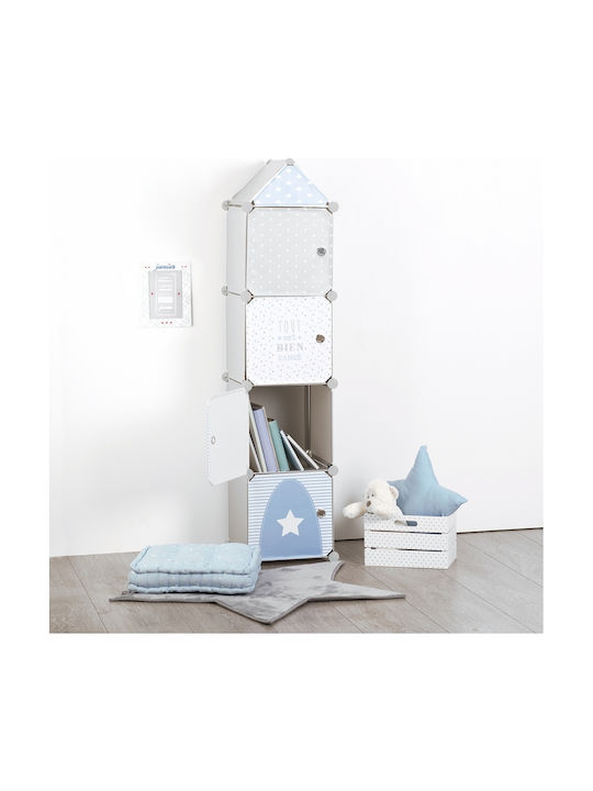 Atmosphera Toy Storage System made of Fabric Blue 34x32x140cm 4pcs